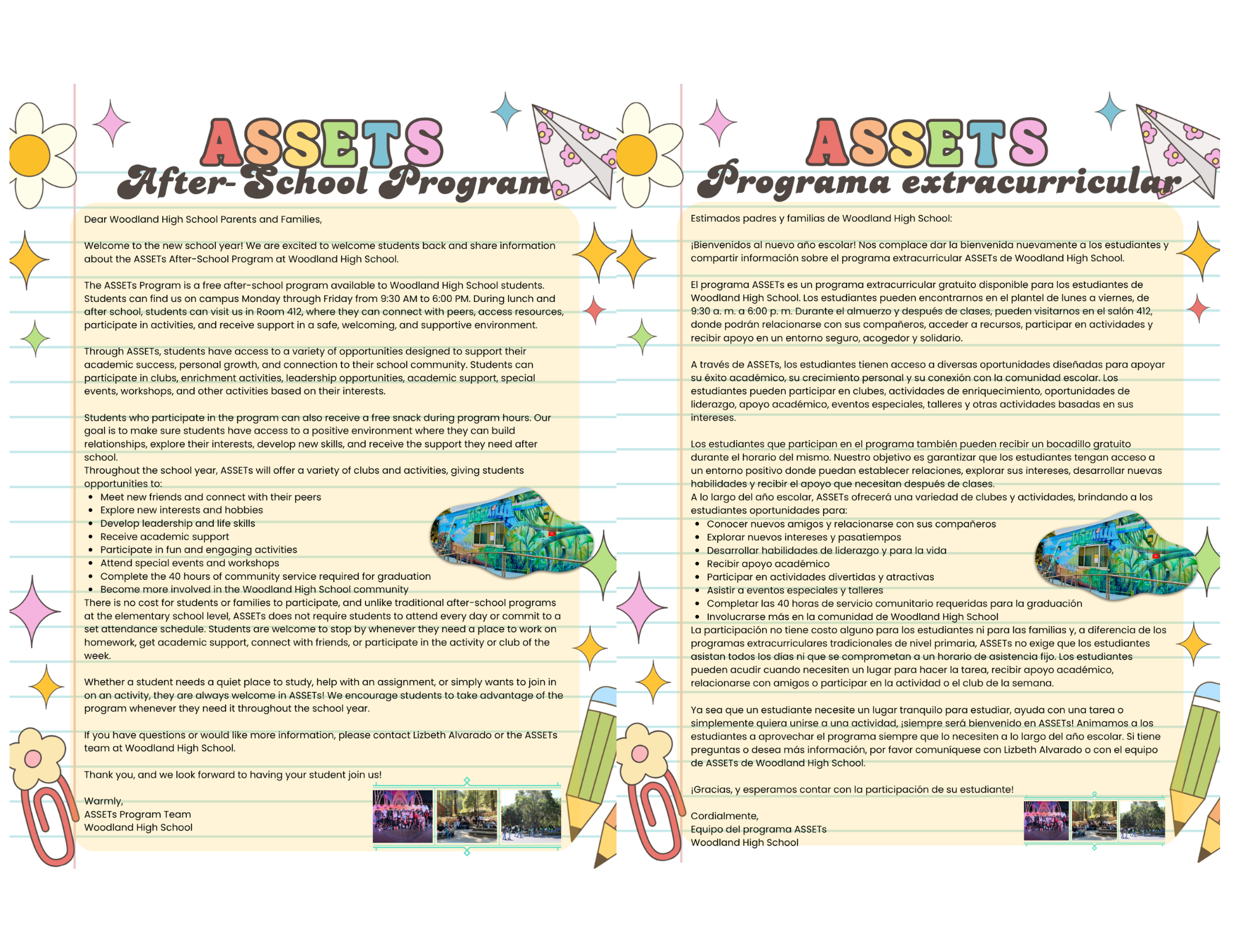 ASSETs Welcoming Letter | Carta de bienvenida de ASSETs