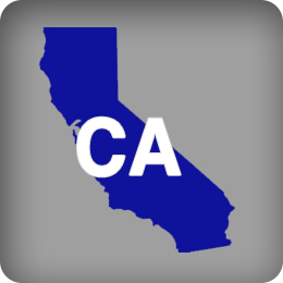 california map in blue with CA